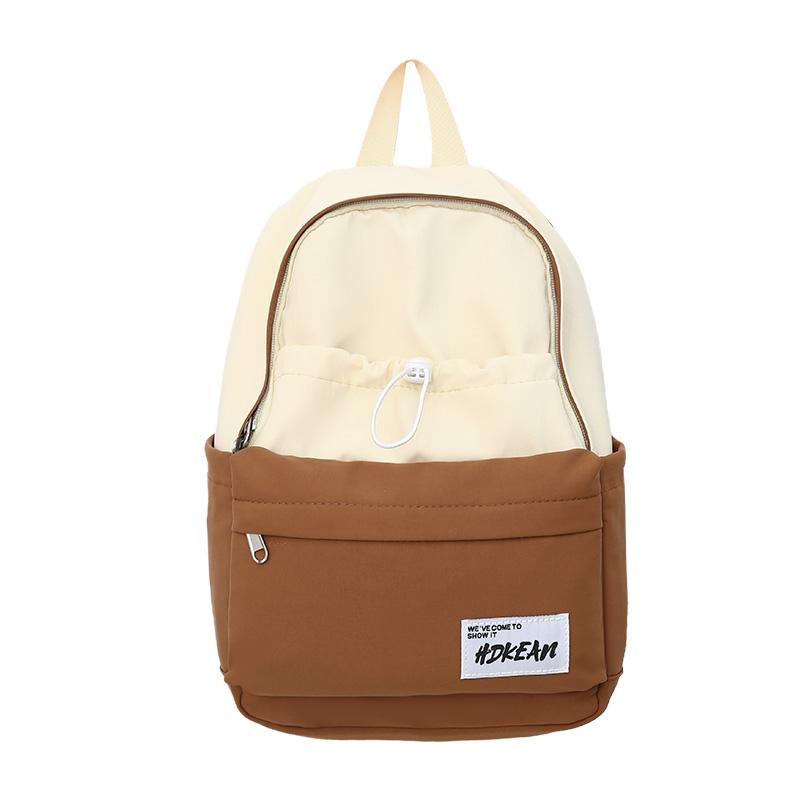 Large Capacity Nylon Women's Backpack Color Contrast Travel Backpack Student Lightweight Schoolbag