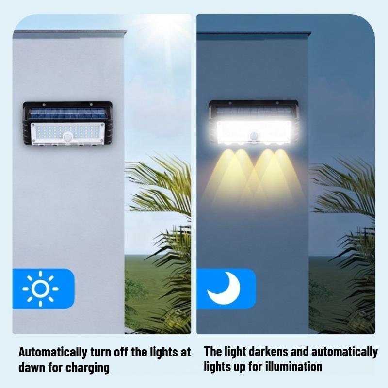Solar Powered Human Body Motion Sensor Wall Light, Waterproof Outdoor Garden Light, Yard Street Wall Mount Lighting Security Lamp