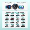 OTTOCAST Mini Dot Kabelloser CarPlay Android Auto Adapter 2 in 1 Dongle Wifi 5.2 Plug and Play Autozubehör für Totoya VW Benz