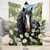 Horse Blanket Comfortable Perfect for Livingroom Seaside Sofa All-Season Use Modern Ideal Gift For Birthday Valentine'S Day