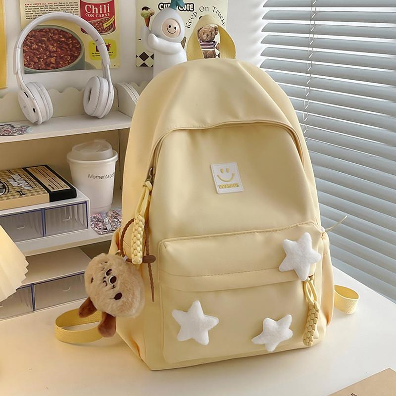 Stylish Unisex School Backpack With Water-resistant Nylon Fabric And Air Cushion Straps