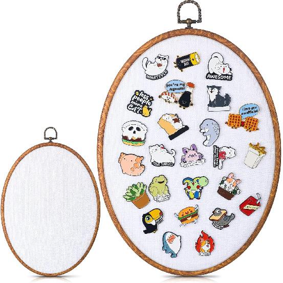 Pin Display Board Fabric Enamel Pin Boards for Wall 11.4 x 8.6 inches Wall Hanging Brooch Earrings Necklace Jewelry Holder Organizer Display Storage