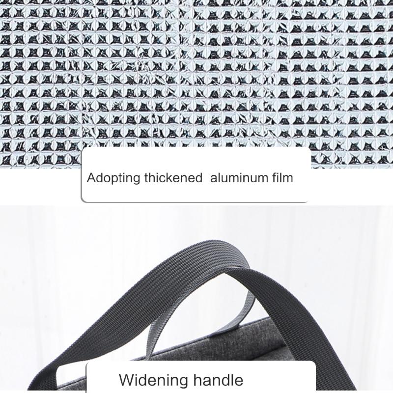 Multifunctional Mother Meal Prep Bag Spacious Baby Food Storage Purse Zippered Insulated Lunch Box with Side Pockets