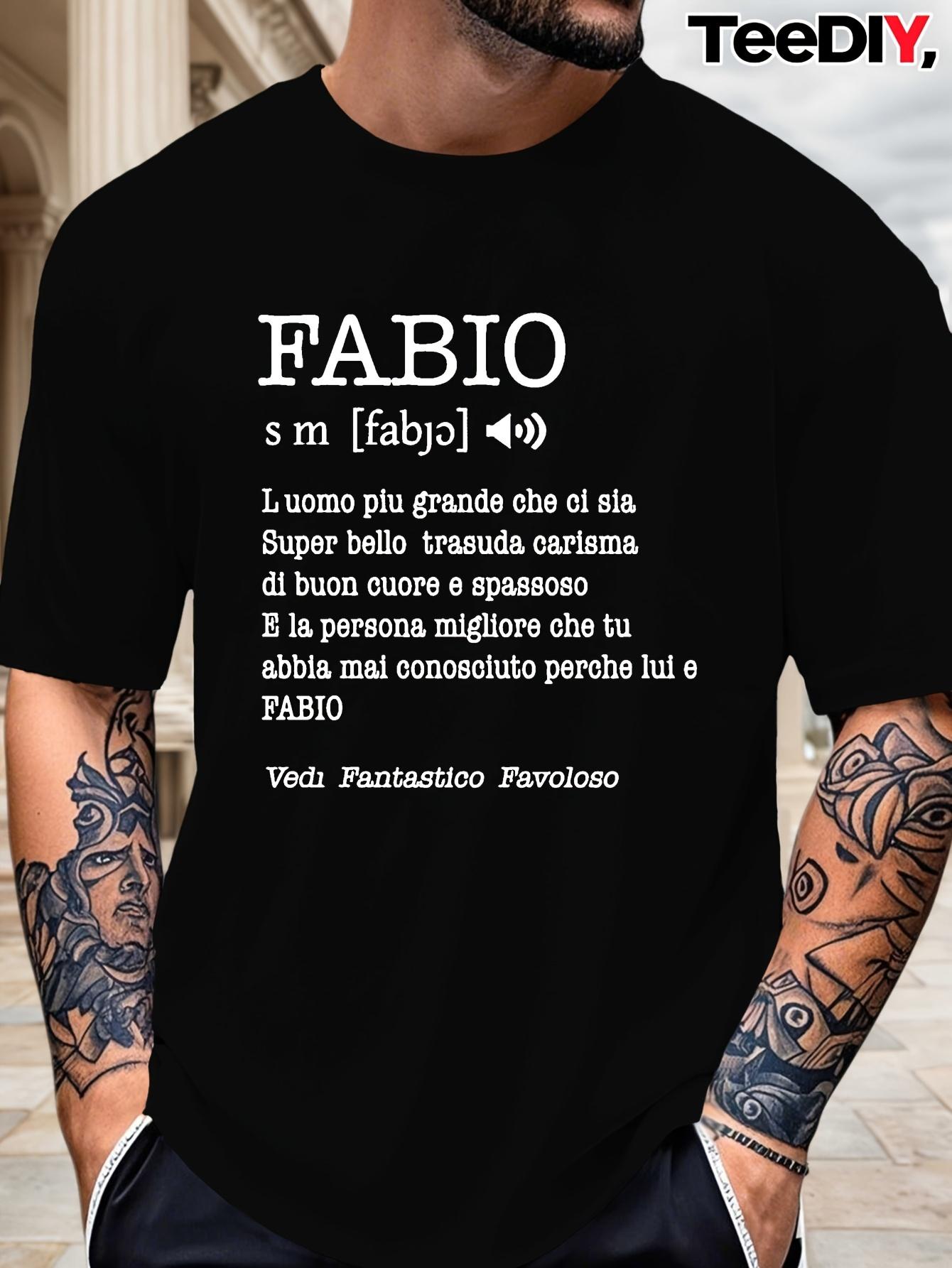 Men s T-Shirt Y2K Italian Name Black Regular Fit 4XL