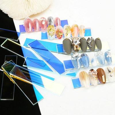 10 ks akrylových nehtů Iridescence Aurora falešné tipy na nehty Dekorace lišty