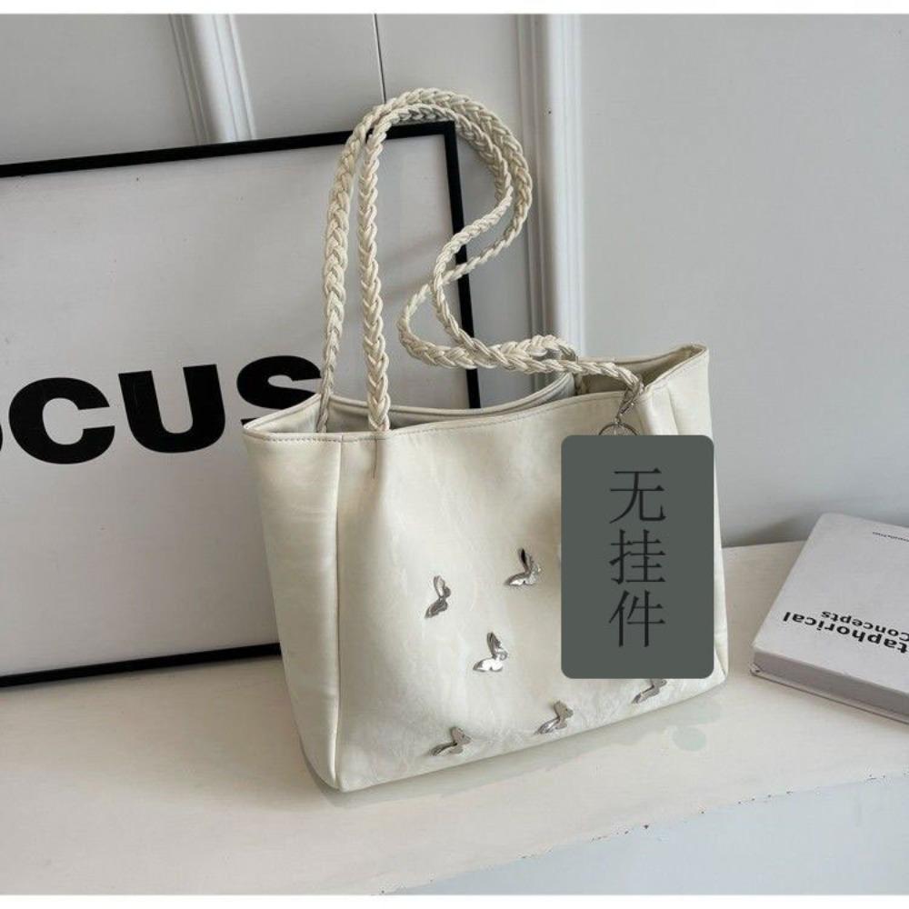 Large capacity bag women's new fashion niche butterfly shoulder bag student class commuting versatile tote bag