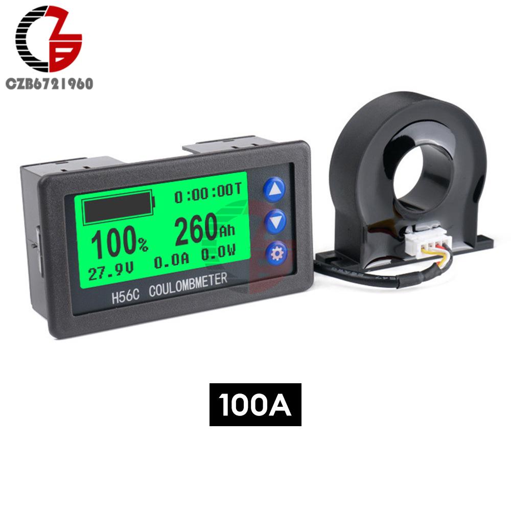 H56CH Coulomb Meter Electric Car Touring Car Battery Level Indicator Voltmeter Amperemeter 12V 24V Capacity Detector 9-100V 400A