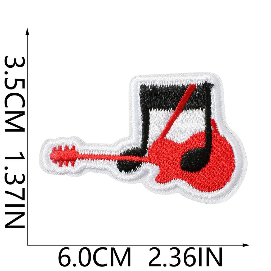 Iron-On Embroidery Patch, Music Note & Earphone Love Cloth Sticker, Decorative Applique For Clothes Schoolbag, Boys Diy Accessories