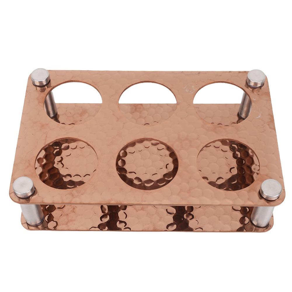 6 Holes Wine Glass Tray Stainless Steel Glass Cup Rack Durable Serving Display Tray Club