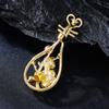 Retro Enamel Plum Blossom Pipa Brooch Women's Exquisite Guochao Cardigan Anti-light Pin High-end Cheongsam Accessories Corsage