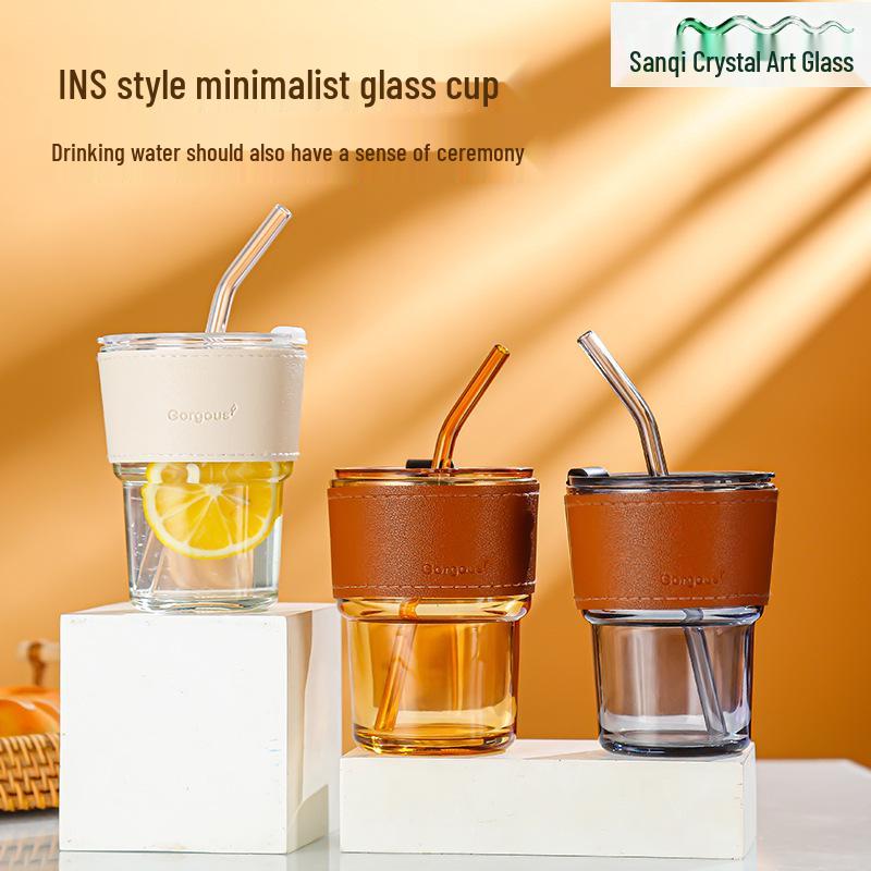 Bamboo Double-Layer Joint Straw Glass Cup - Personalized Thermos & Coffee Gift Cup