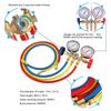 Conjunto de Manifold de Medição para Diagnóstico de Ar Condicionado 3 Vias Mangueira de Serviço para Carga de Refrigeração A/C e Gancho para R12 R22 R404A R134A