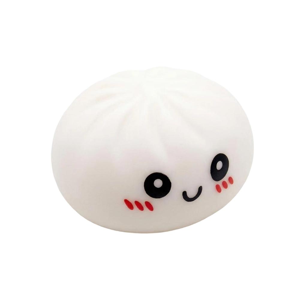 Creative Bun Shaped Squeeze Toy Stress Relief Novelty Squishy Toy for Office Home Desk Decor and Hand Exercise Use