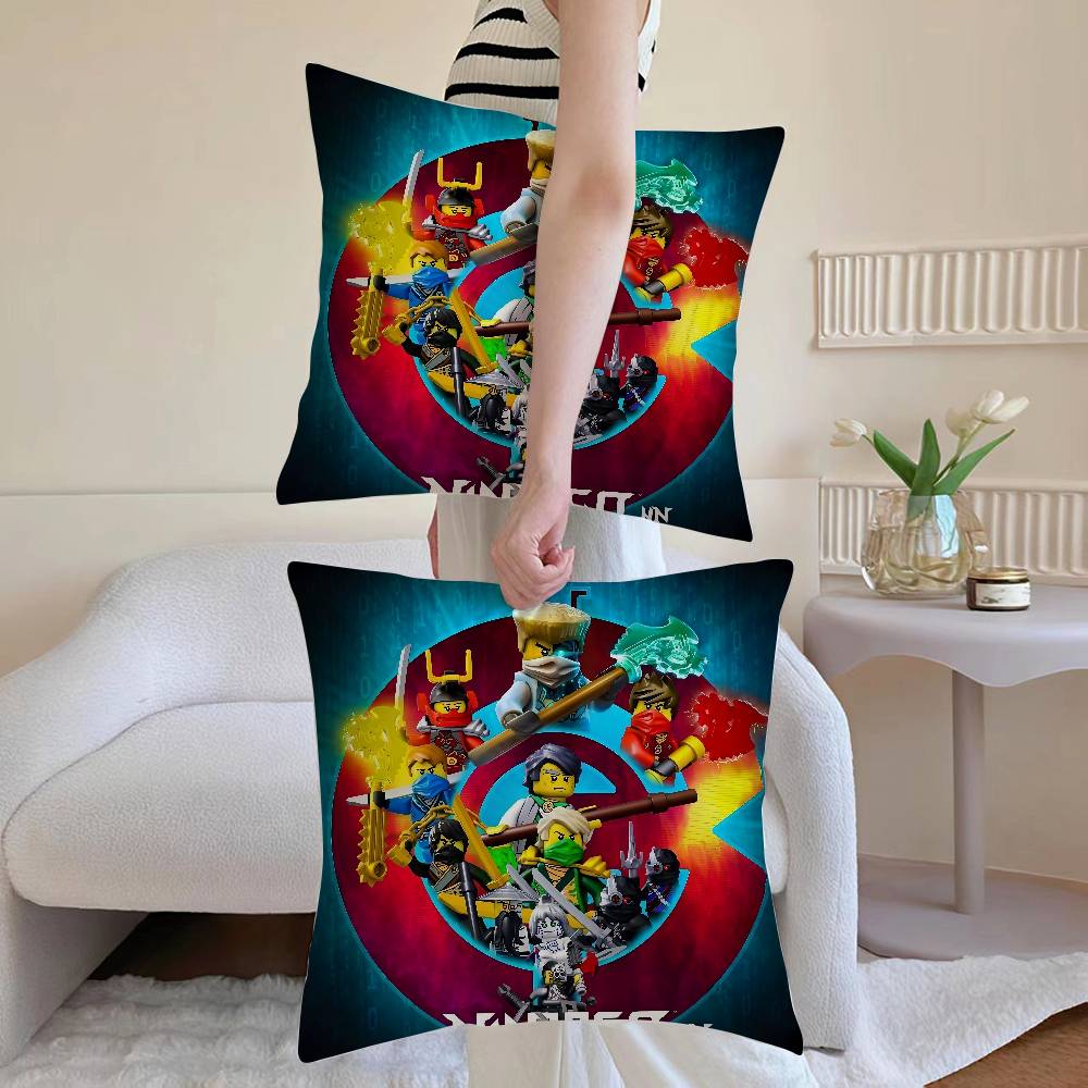 G-Game N-Ninjagos Pillow Case Anti-dustmite Pillowcase Invisible Zipper Silky Sofa Cushion Cover