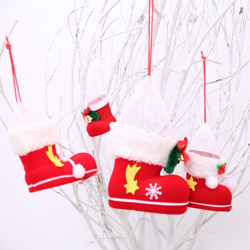 2025 Christmas Candy Bags Red Candy Boots Christmas Bags For Sweets Santa Gift Bag New Year Party Home Christmas Decoration