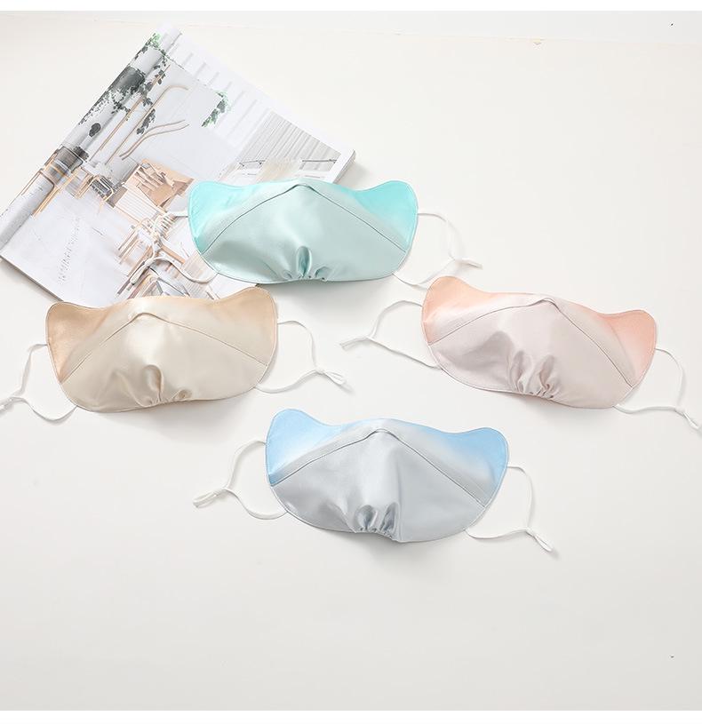 Silk Sunscreen Mask for Sensitive Skin - Blush Gradient, Breathable UV Protection, Full Face Coverage with Mulberry Silk Eye Corners.