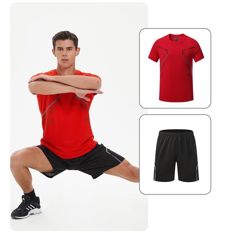 Men's Quick-Dry Breathable Summer Sports Set - Casual Running T-Shirt & Shorts