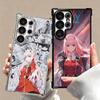 Darling Zero Two 02 Anime Plating Phone Case For Samsung Galaxy S24 S25 FE S26 Edge S23 Ultra S22 S21 Plus S20 Anti-Fall Airabag