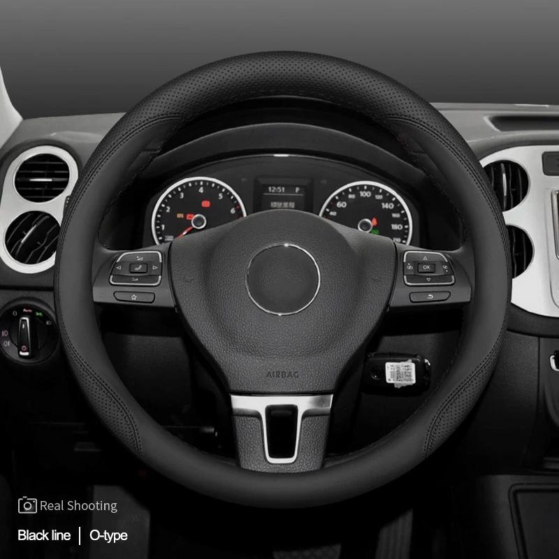 High Quality Leather Car Steering Wheel Cover Wrap Holder for Volvo XC60 S90 S60 XC40 S60l Braid on Steering-Wheel Protector