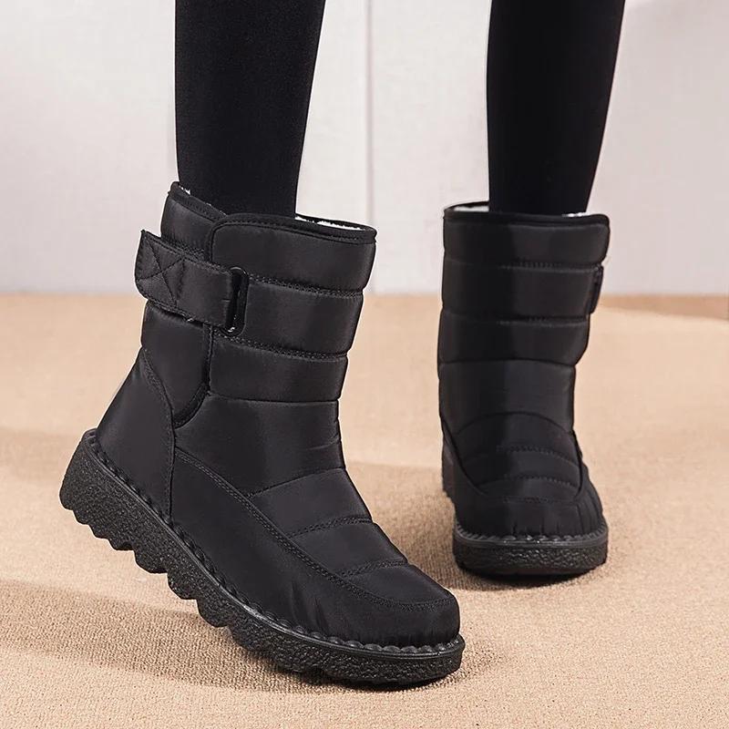 Fashion 2025 Waterproof Snow Boots for Women Comfort Plush Lined Non Slip Winter Boots Woman Plus Size 44 Soft Sole Warm Ankle Booties