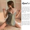 Sexy Lingerie Inner Underwear Nightwear One Piece Setup X033 [Agnel x] See-Through Women's (Pale Green, Free)