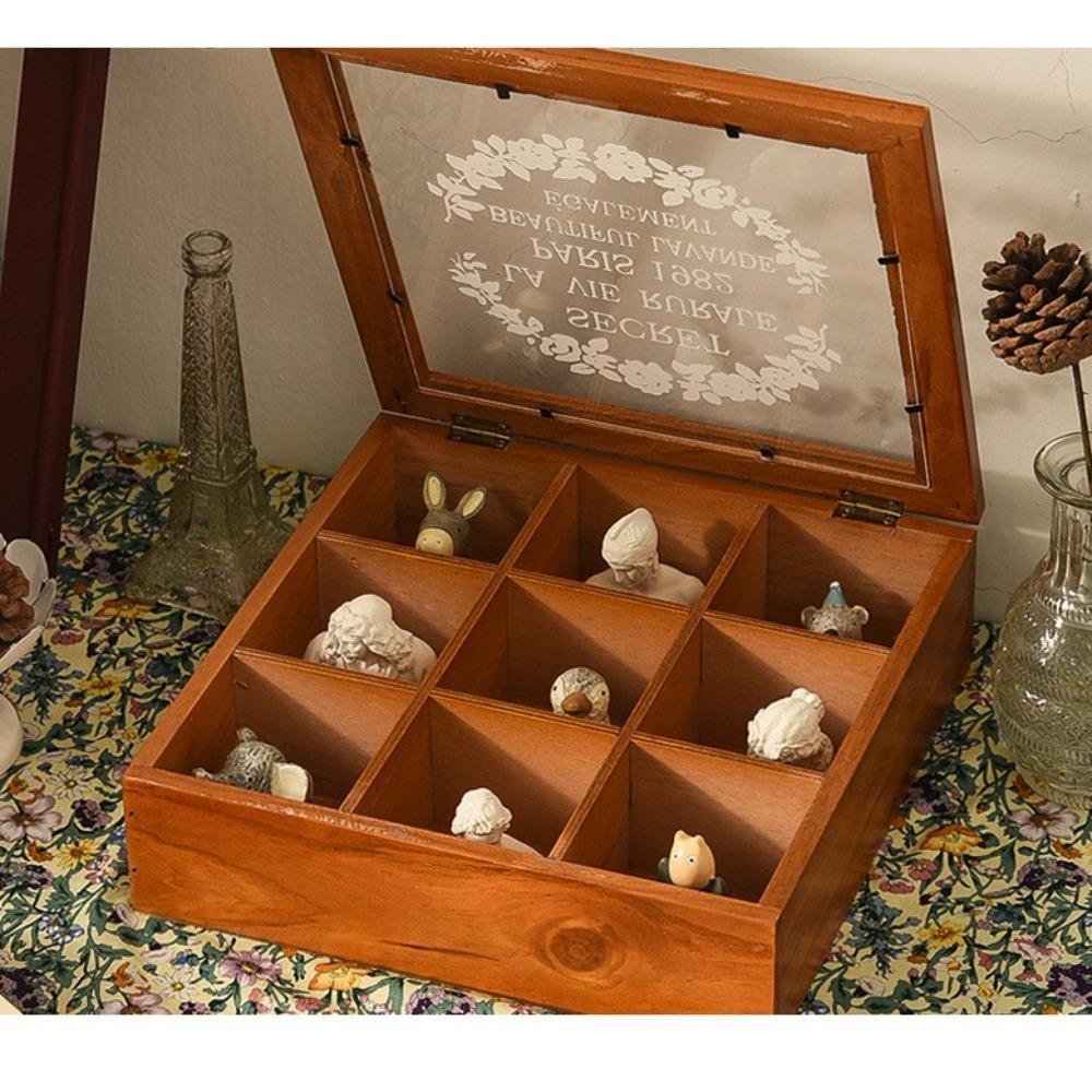 with Lid Necklace Display Case Nine-grid Women Jewelry Box Jewelry Storage Box  Desktop