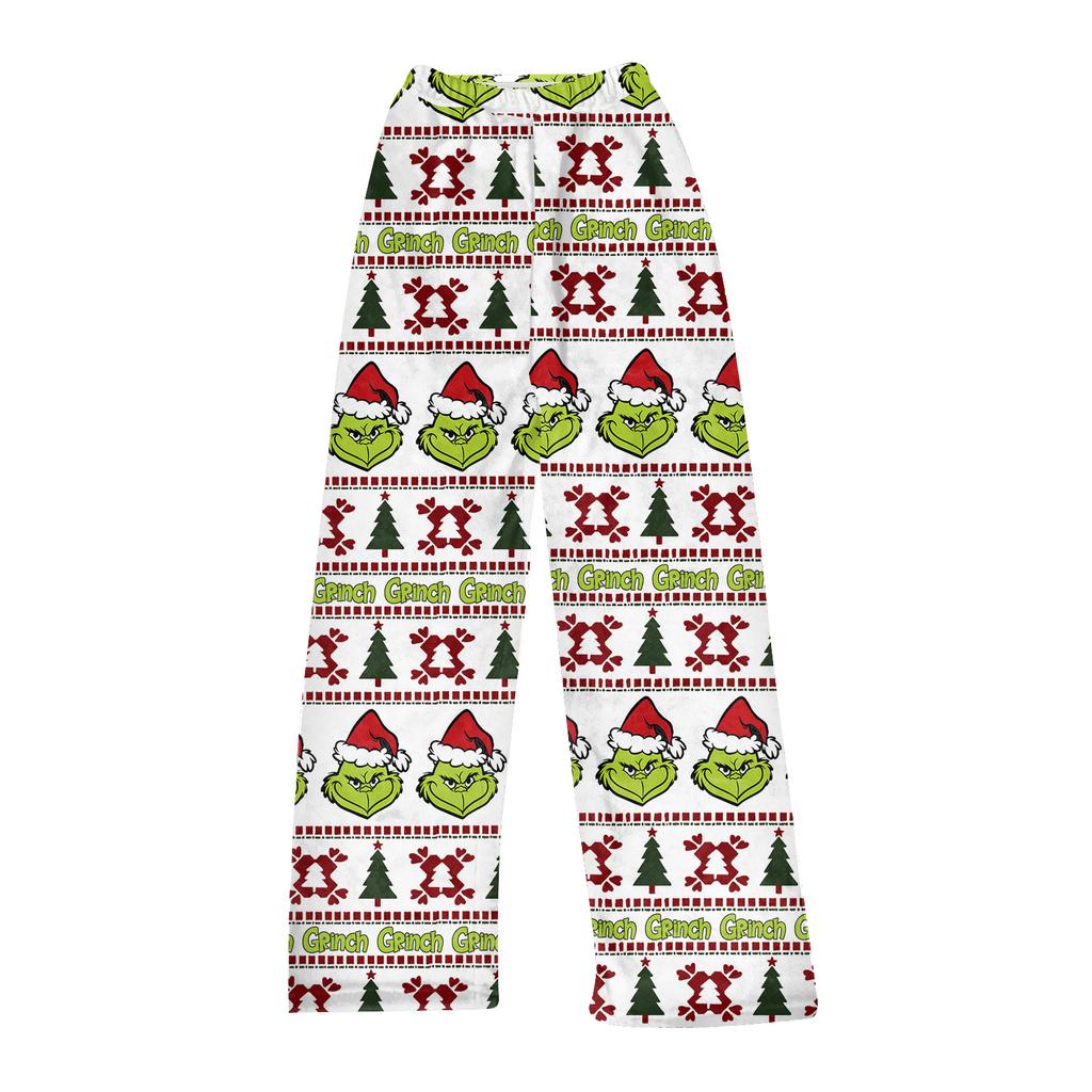 Women's Casual Fashion Christmas Printed Trousers Plush Casual Pants
