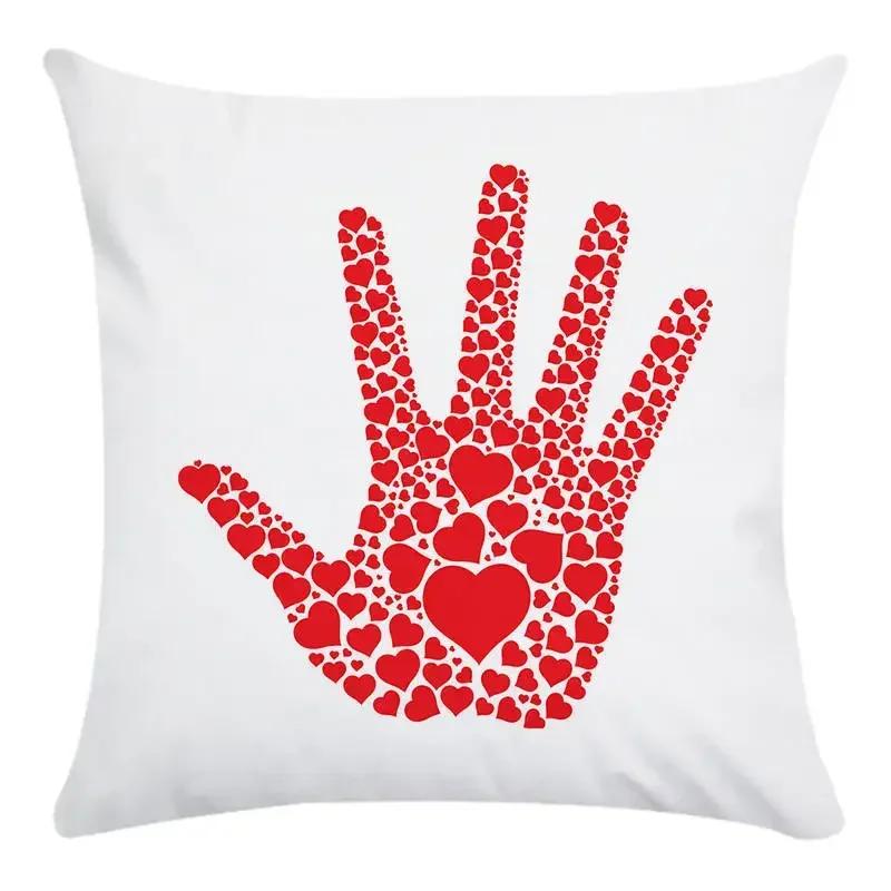 Customizable Pillowcase Chair Waist Throw Pillowcase Home Decor Colorful Red Lips Pattern Short Cushion Cover