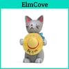 Resin Standing Cat Holding Straw Hat Ornament For Home Decor And Photography Props
