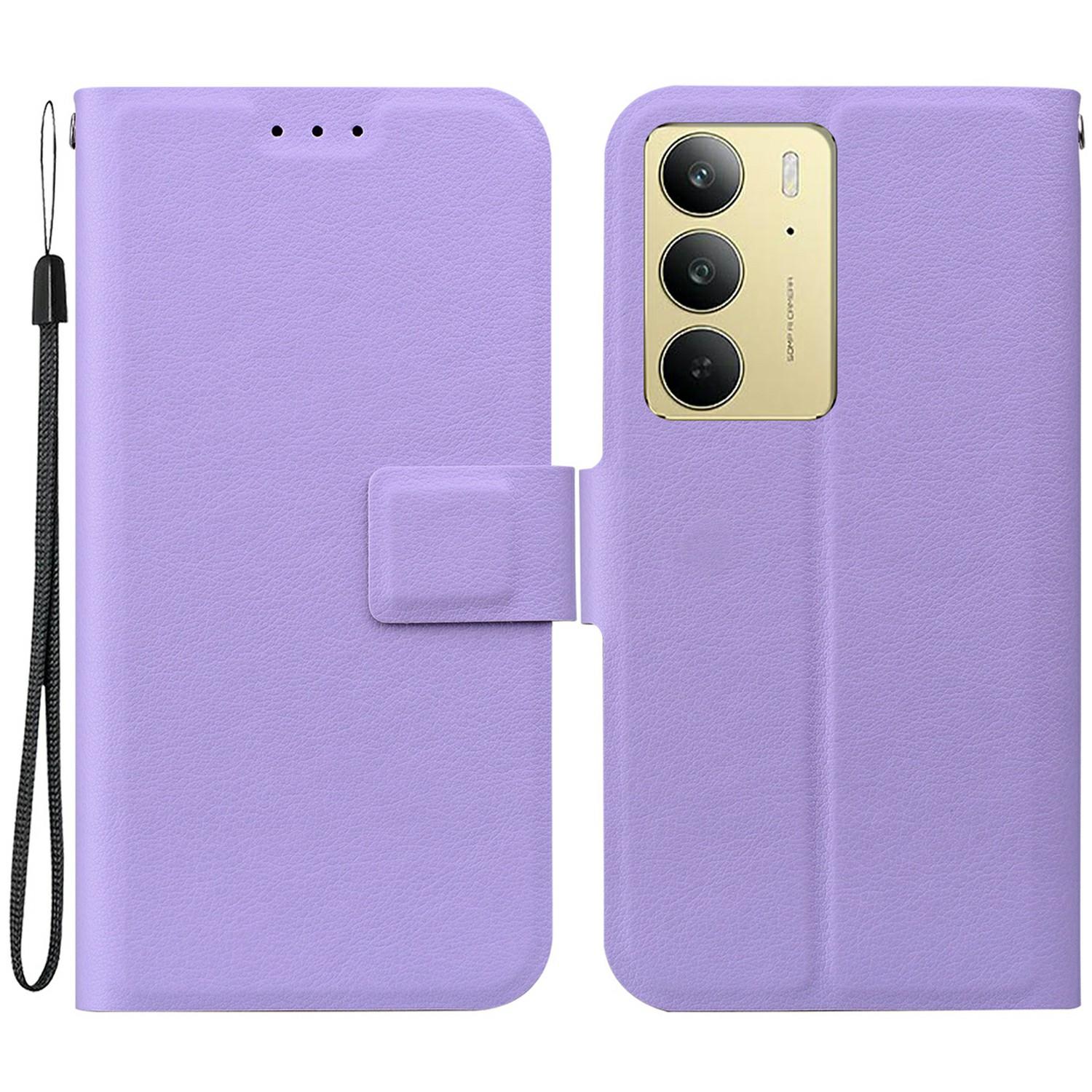 

For Realme C75 4G Case Ultra-Thin PU Leather+TPU Phone Cover with Card Slot Purple