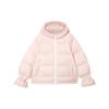 Solid Color Zipper Hooded Long Sleeve Down Jacket Women Outerwear Pink L421W113-01NX