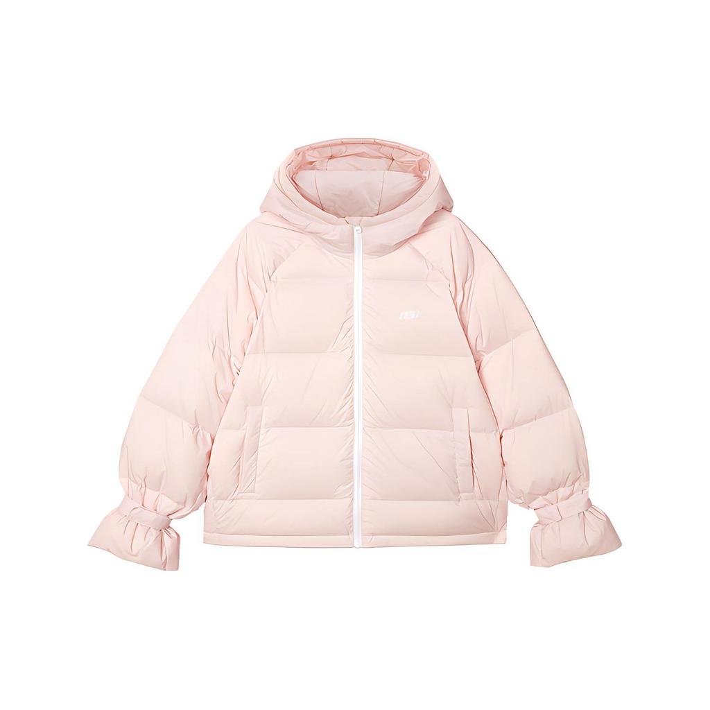 Skechers Solid Color Zipper Hooded Long Sleeve Down Jacket Women outerwear Pink L421W113-01NX