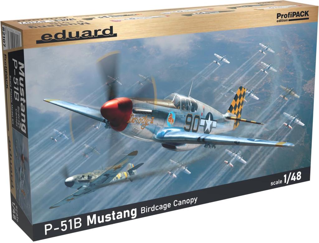 Eduard 1/48 Profipack P-51B Mustang with Standard Canopy, Plastic Model, EDU82107