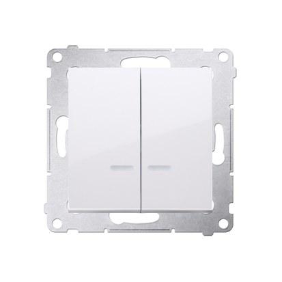 Candle switch with LED backlight and IP44 version 10 AX, white Sim