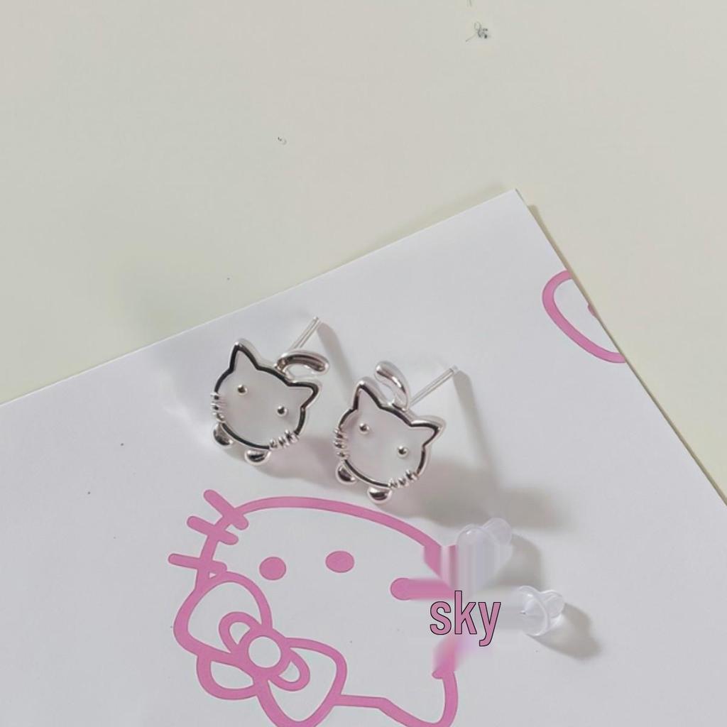 Korean Style Cute Kitten Stud Earrings for Women