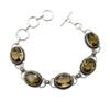 Smoky Topaz Gemstone Silver Plated Handmade Bracelet Jewelry BR 11