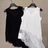 2026 Early Spring Lace Patchwork V-neck Irregular Long Vest Women's Sleeveless Layering Top