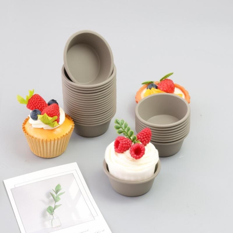 5Pcs Silicone Cake Mold Air Fryer Bowl Reusable Household Oven Cake Pudding Baking Mold Kitchen Baking Accessories