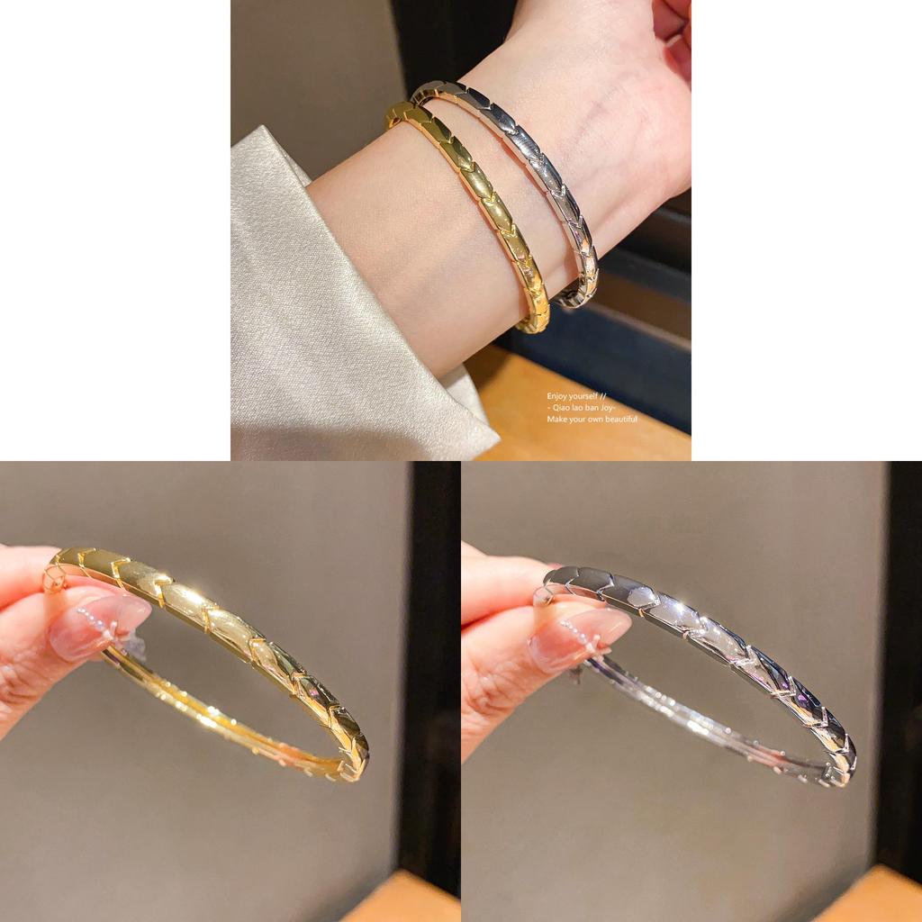 Minimalist Gold Plated Arrow Pattern Bracelet For Women Fashion Jewelry Accessory