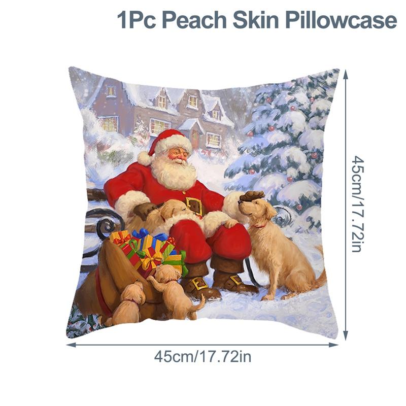 Christmas Cushion Cover Xmas Decorations For Home  Merry Christmas Ornament Pillowcase Natal Navidad New   Gifts