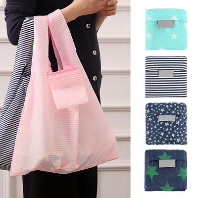 Unisex Eco Friendly Shopping Bag Creative Polyester Reusable Eco Grocery Carry Bag Korean Version Foldable Printing Multicolor