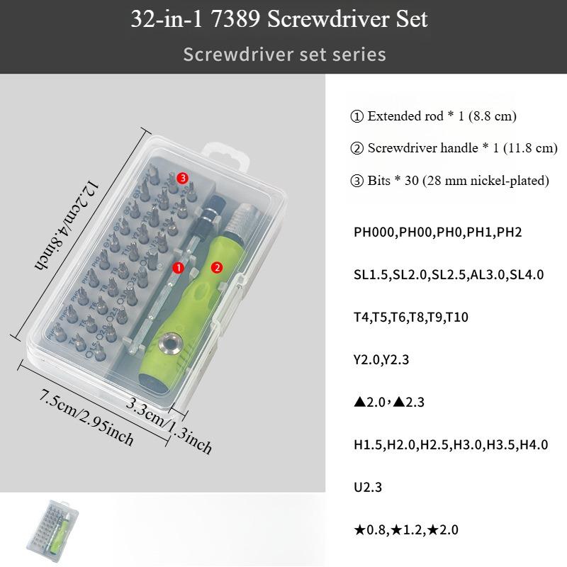 1SET 32-in-1 Multifunctional Manual Screwdriver Driver, Mobile Phone Computer Product Repair Disassembly Tool Set