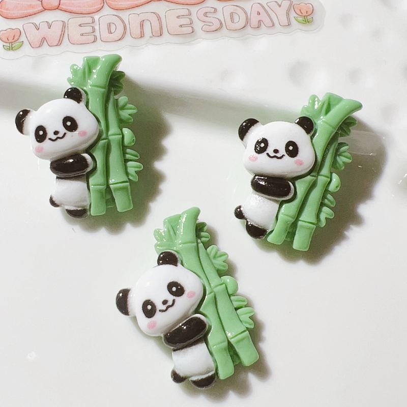 10Pcs New Cute Cartoon Mini Panda Series Flat Back Resin Scrapbooking DIY Jewelry Craft Decoration Accessories