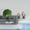 Elegant Peacock Owl Animal Sculpture Collection Realistic Decorative Tabletop Ornament for Bedroom
