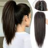 Ciocche per coda di cavallo in fibra sintetica con clip, mezza acconciatura, nuova extension per capelli per donna