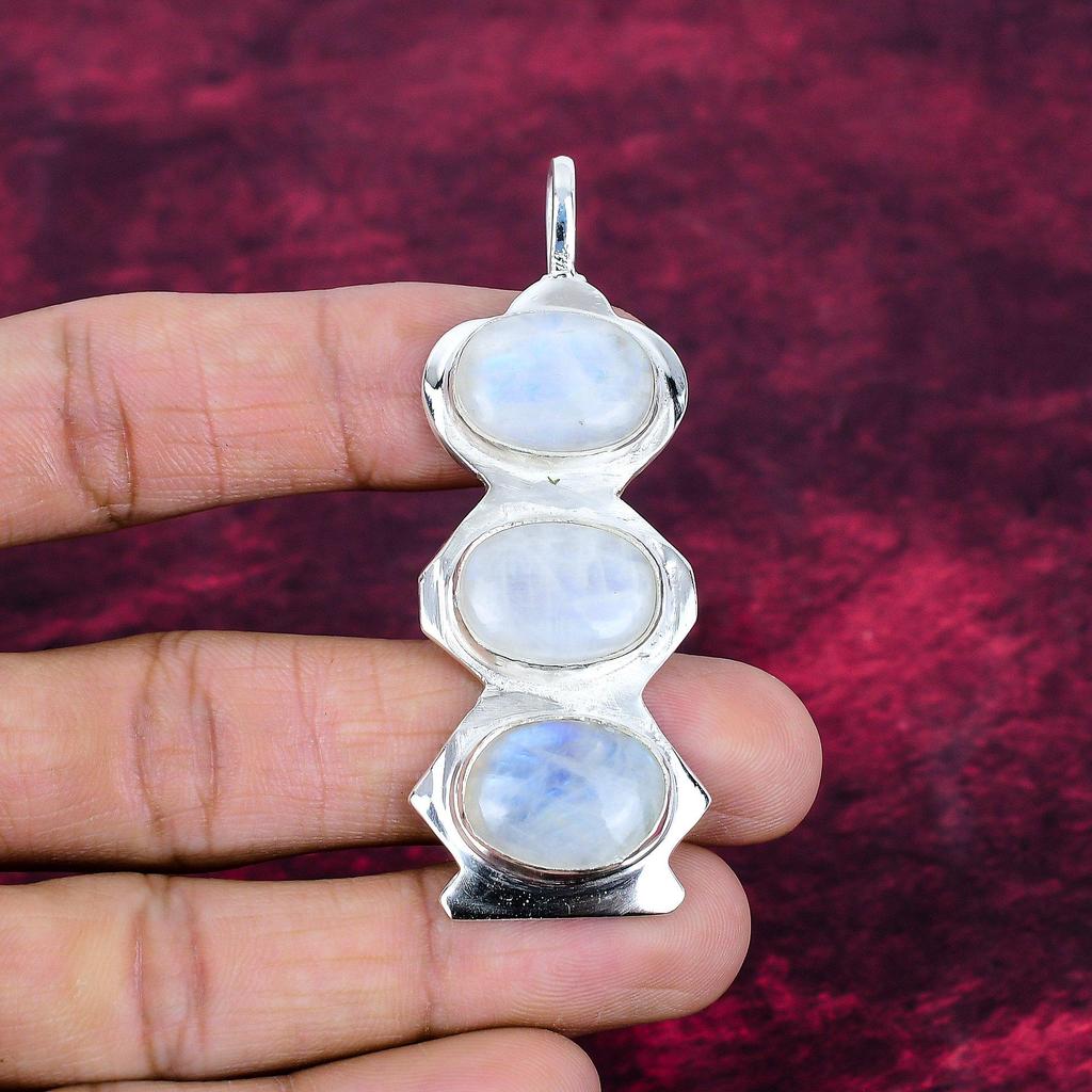 Rainbow Moonstone Pendant Gemstone Jewelry, 925 Solid Sterling Silver Pendant, Handmade Beautiful Jewelry Pendant