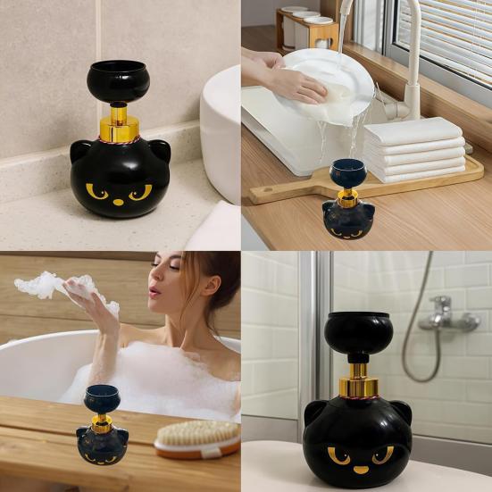 Cat Claw Soap Foam Dispenser Black Cat Pattern Design Reusable Hand Sanitizer Bottle Kitchen Bathroom Pump Bottle