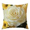 Modern Minimalist Style White Rose Print Pillowcasebedroom Sofa Decorative Cushion Cover With Zipper Soft Cushion Cover