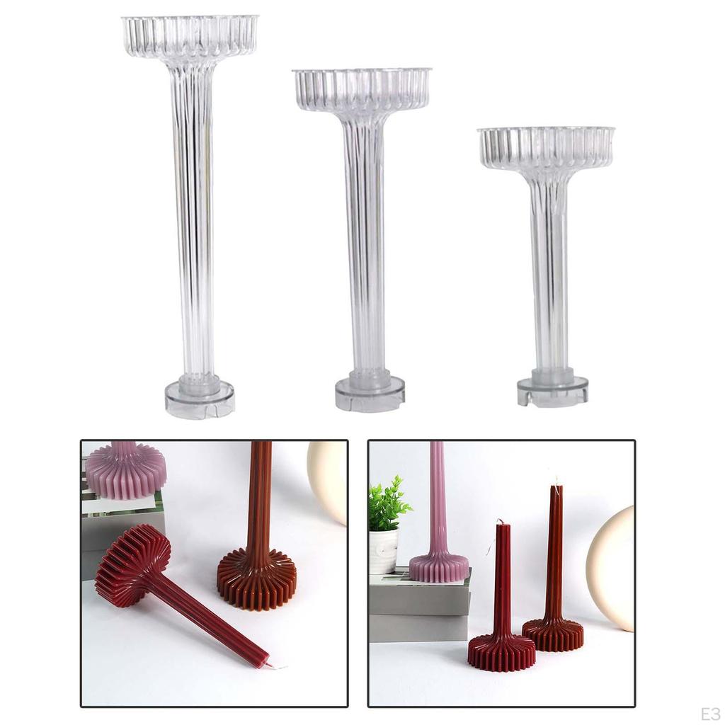 3D Geometric Stripe Candle Handmade DIY Tools Home Decor Making Decorative Casting Craft