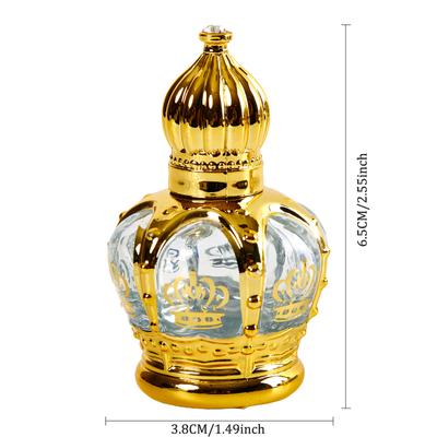 Bottiglia di profumo vuota a forma di corona dorata con rullo per olio essenziale in vetro